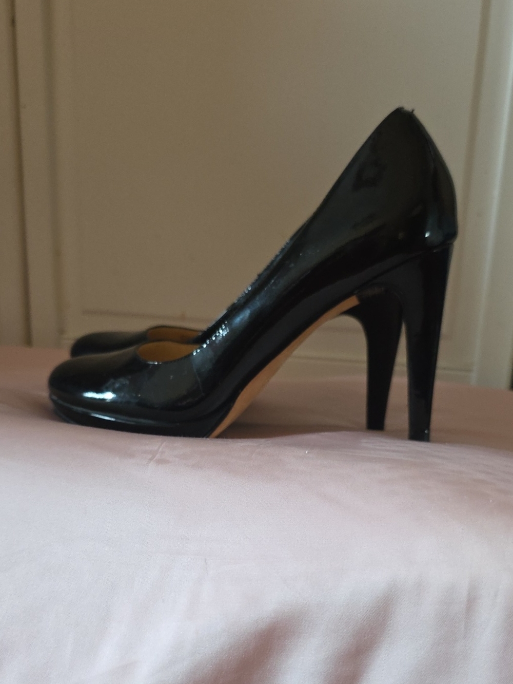 eUC "Coleen" Black Patent Leather 4 In Heels from Cole Haan Size 8